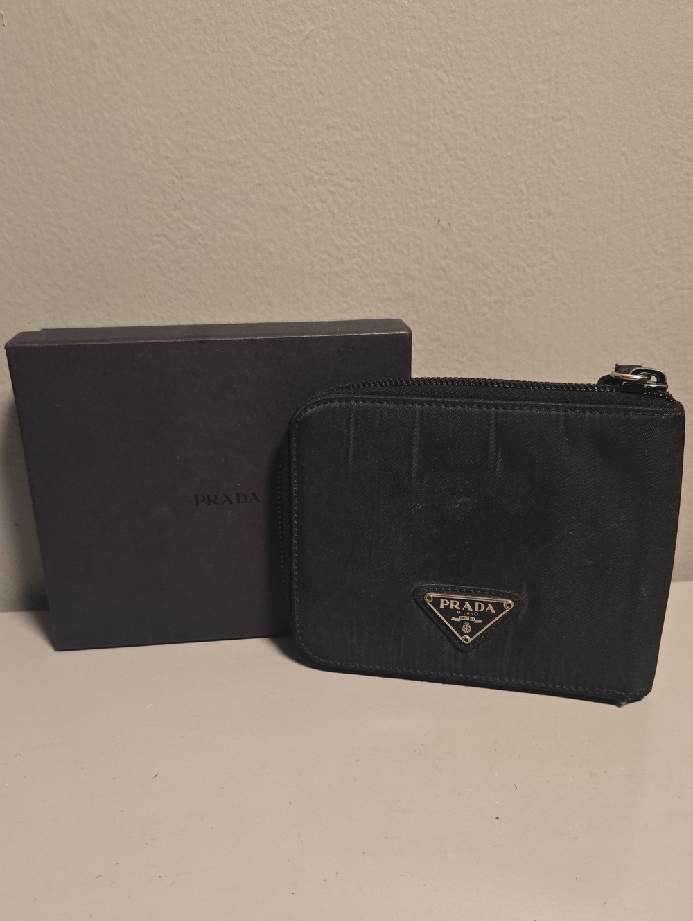 Prada Canvas Black Zip-Around Wallet